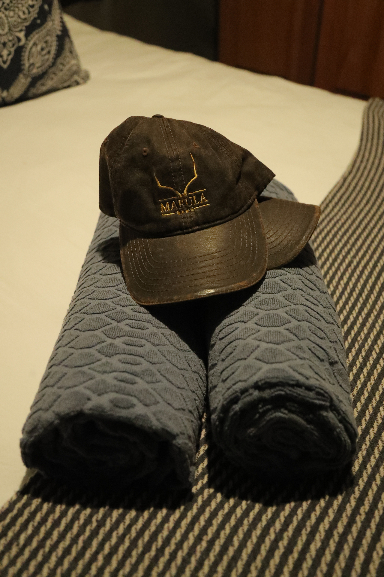 Spa towels and wellness amenities at Marula Game