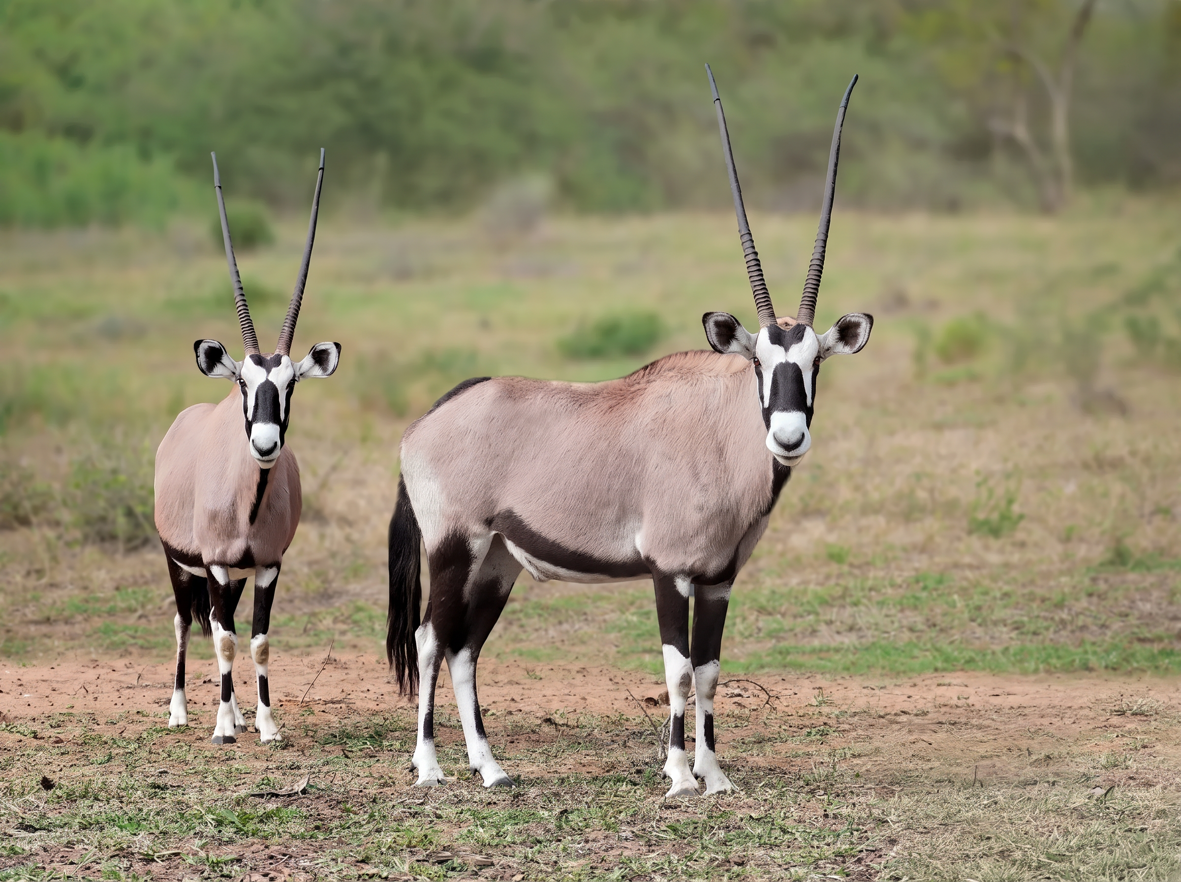 Two gemsbok on the open plains