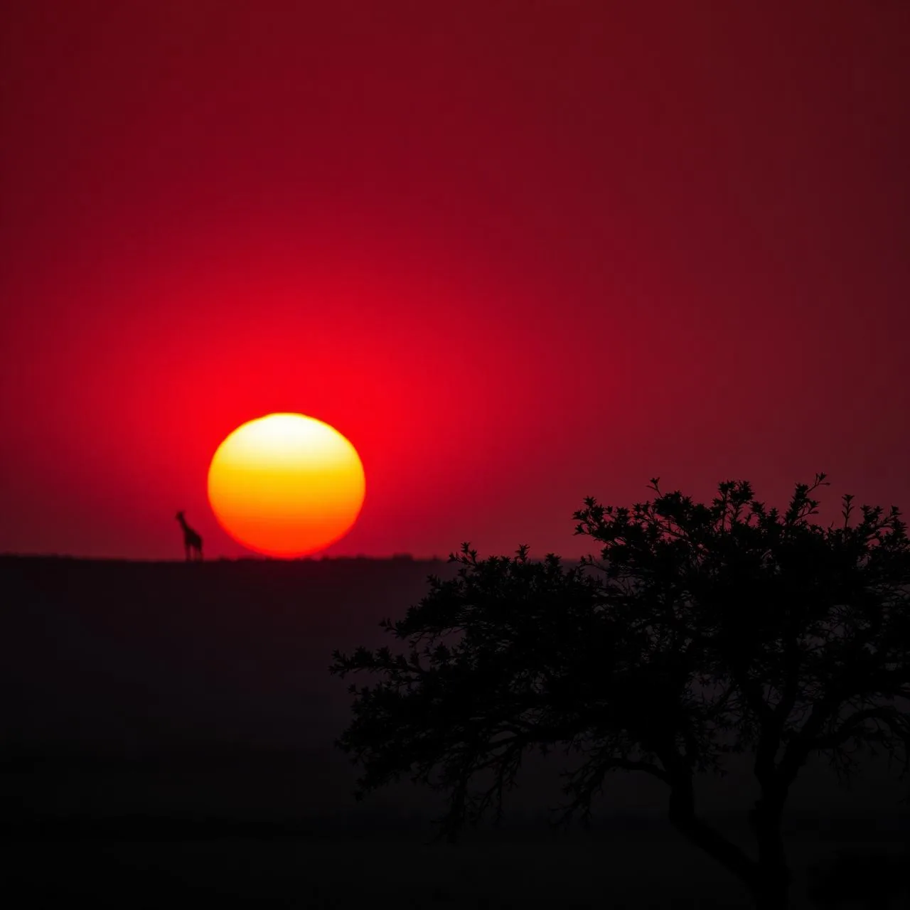 Giraffe browsing in the Bushveld