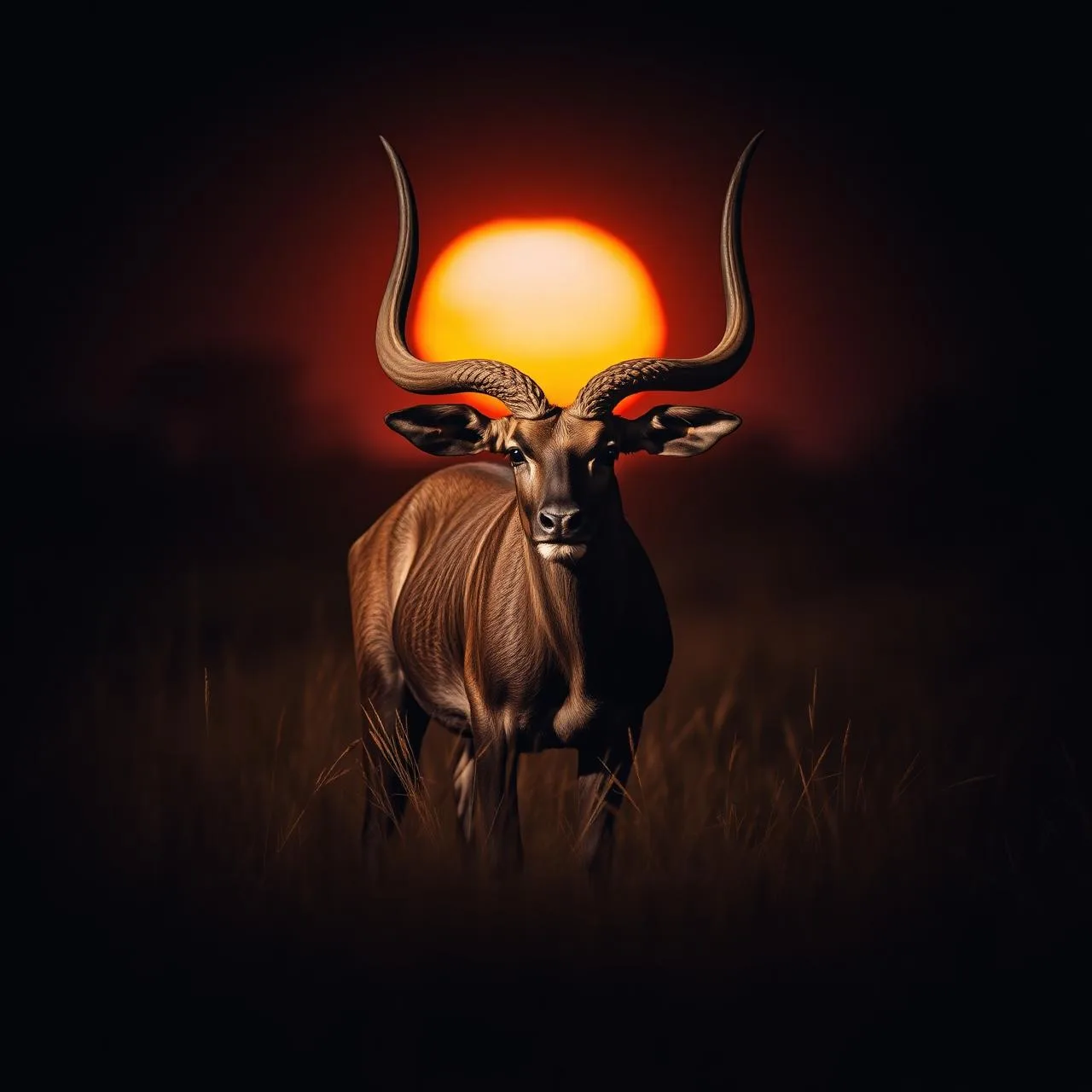 Greater kudu bull on game drive
